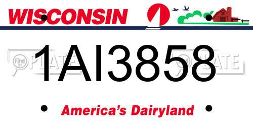 1AI3858 Wisconsin License Plate
