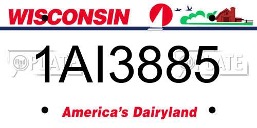 1AI3885 Wisconsin License Plate