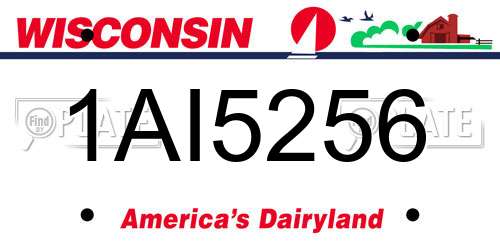 1AI5256 Wisconsin License Plate