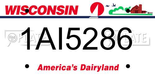 1AI5286 Wisconsin License Plate