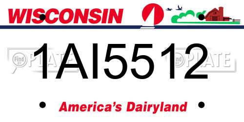 1AI5512 Wisconsin License Plate