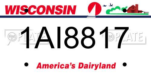 1AI8817 Wisconsin License Plate