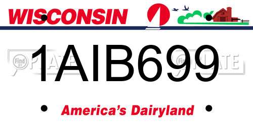 1AIB699 Wisconsin License Plate