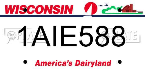 1AIE588 Wisconsin License Plate