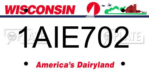 1AIE702 Wisconsin License Plate
