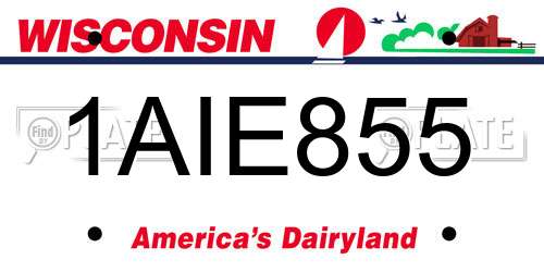 1AIE855 Wisconsin License Plate