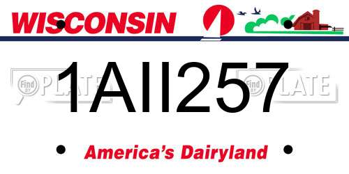 1AII257 Wisconsin License Plate