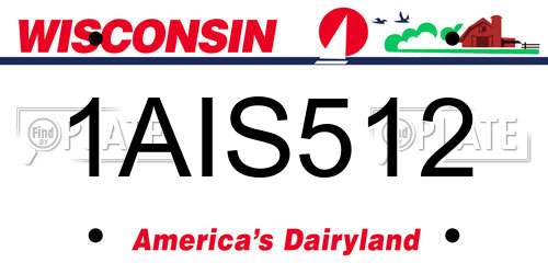 1AIS512 Wisconsin License Plate
