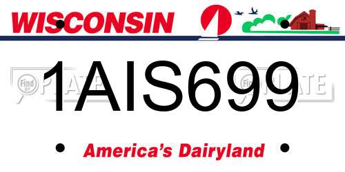 1AIS699 Wisconsin License Plate