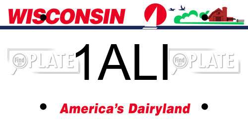 1ALI Wisconsin License Plate