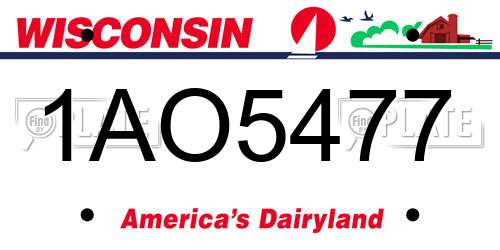 1AO5477 Wisconsin License Plate