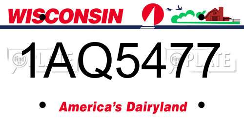 1AQ5477 Wisconsin License Plate