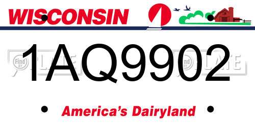 1AQ9902 Wisconsin License Plate