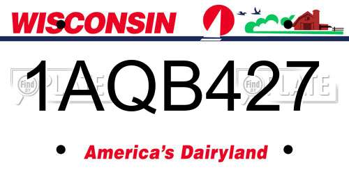 1AQB427 Wisconsin License Plate