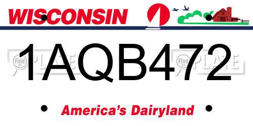1AQB472 Wisconsin License Plate