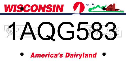 1AQG583 Wisconsin License Plate