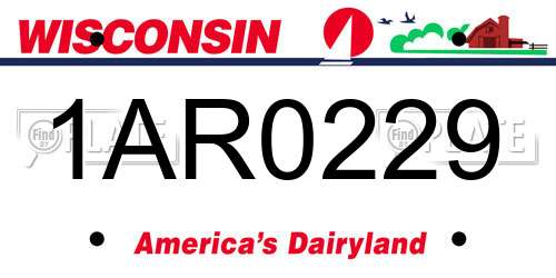 1AR0229 Wisconsin License Plate