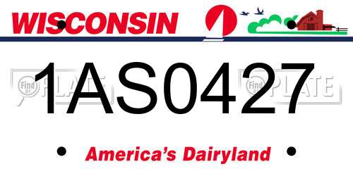 1AS0427 Wisconsin License Plate