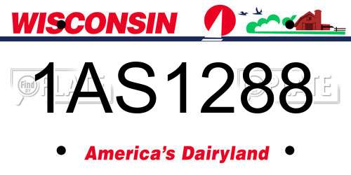 1AS1288 Wisconsin License Plate