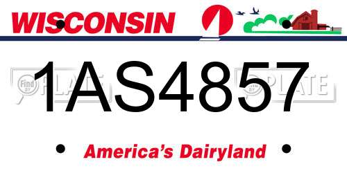 1AS4857 Wisconsin License Plate