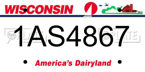 1AS4867 Wisconsin License Plate