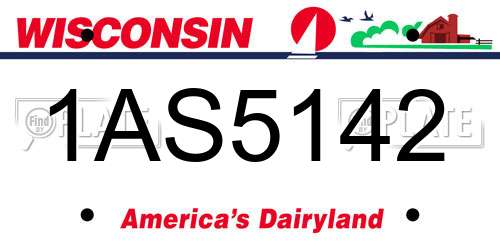 1AS5142 Wisconsin License Plate
