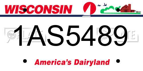 1AS5489 Wisconsin License Plate