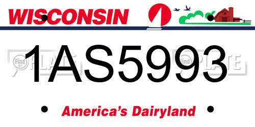 1AS5993 Wisconsin License Plate