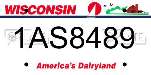 1AS8489 Wisconsin License Plate