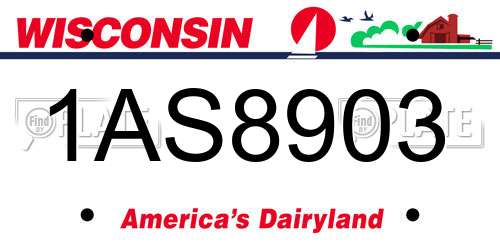 1AS8903 Wisconsin License Plate