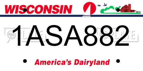 1ASA882 Wisconsin License Plate
