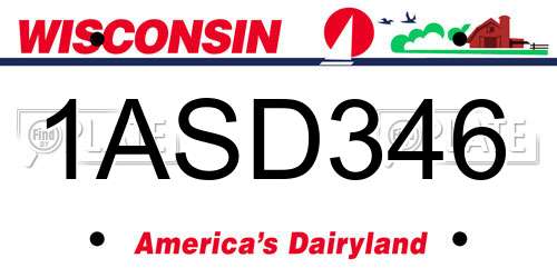1ASD346 Wisconsin License Plate