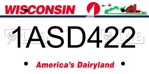 1ASD422 Wisconsin License Plate
