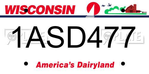 1ASD477 Wisconsin License Plate