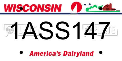 1ASS147 Wisconsin License Plate
