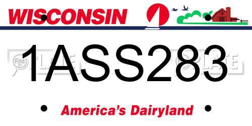 1ASS283 Wisconsin License Plate