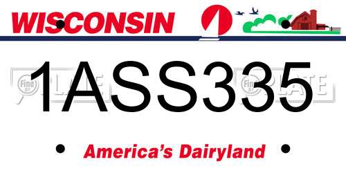 1ASS335 Wisconsin License Plate