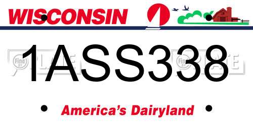 1ASS338 Wisconsin License Plate
