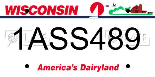 1ASS489 Wisconsin License Plate