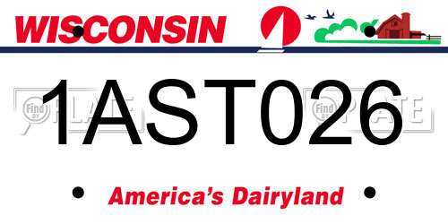 1AST026 Wisconsin License Plate