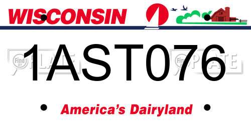1AST076 Wisconsin License Plate