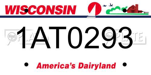 1AT0293 Wisconsin License Plate