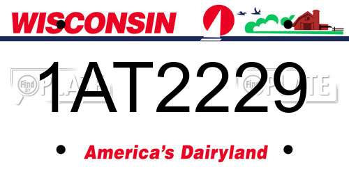 1AT2229 Wisconsin License Plate