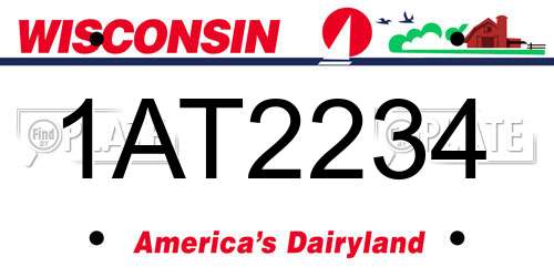 1AT2234 Wisconsin License Plate