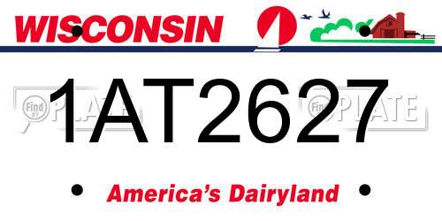 1AT2627 Wisconsin License Plate