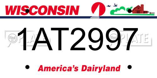 1AT2997 Wisconsin License Plate