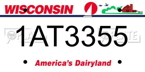 1AT3355 Wisconsin License Plate