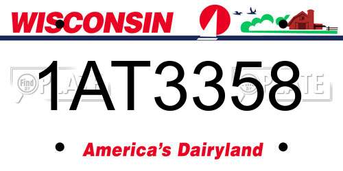 1AT3358 Wisconsin License Plate