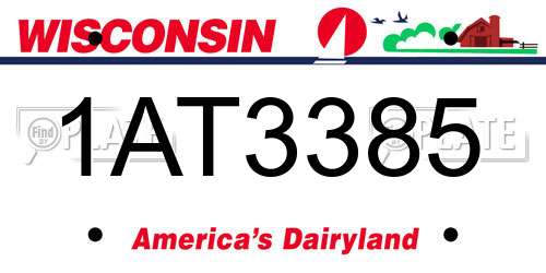1AT3385 Wisconsin License Plate