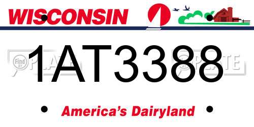 1AT3388 Wisconsin License Plate